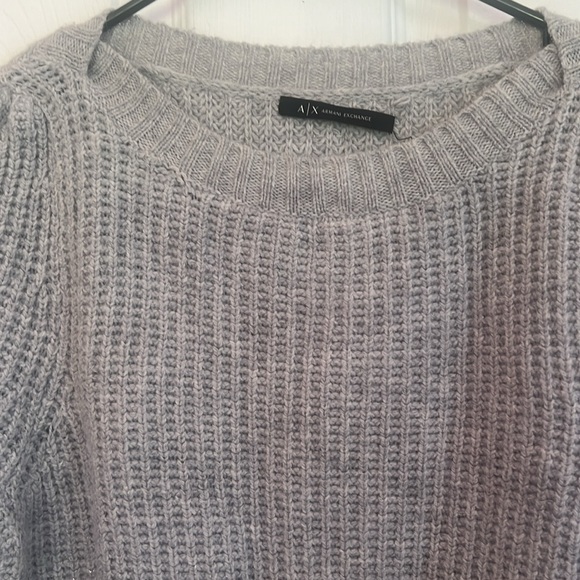 Armani Exchange A | X size X small pullover sweater gray misty grey coated NEW - Picture 5 of 15